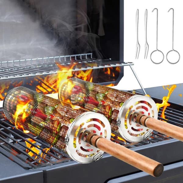 Grillkurve i rustfrit stål med stativ 20CM 20 cm 20