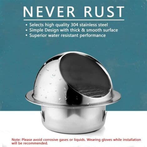150 mm rund ventilationsrist – 304 rustfrit stål – insektnet – til husholdnings- og industrielle ventilationssystemer
