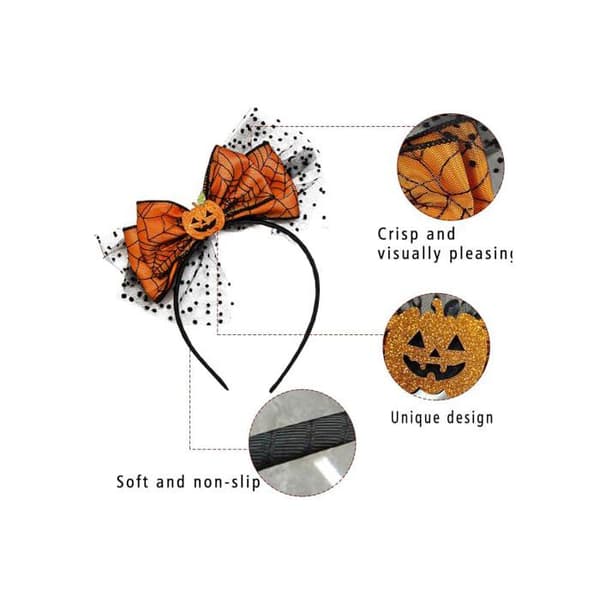 Et oransje gresskarhårbånd, perfekt til Halloween.