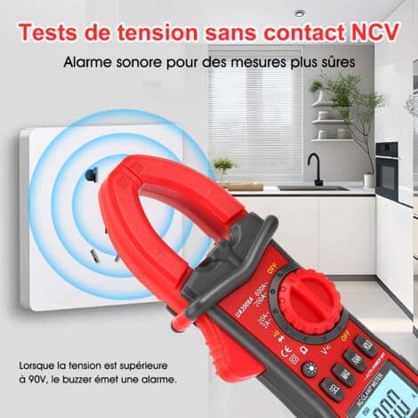 AC/DC 600A Digital Tangamperemeter – Baggrundsbelyst LCD-display – Måler Spænding, Strøm, Modstand, Temperatur – Automatisk Tester – DC 600 A T