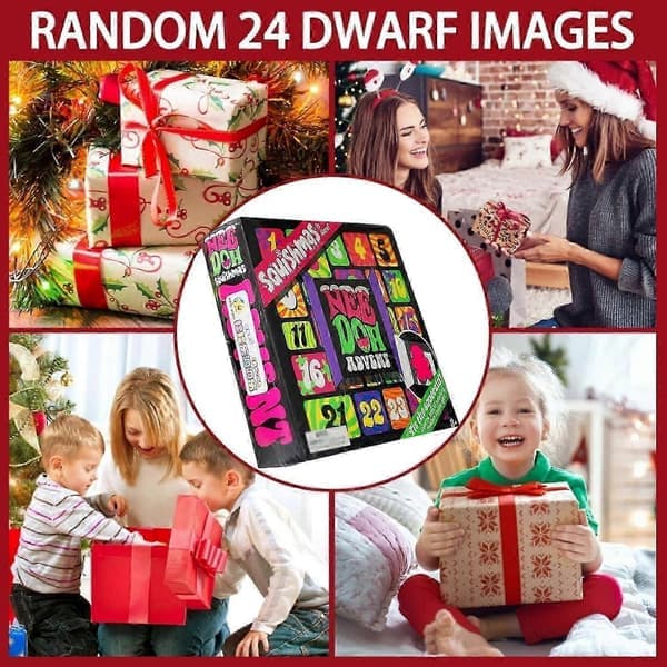 Nee Doh Squishmas Julekalender 2025 - 24 dagers nedtelling, Squishy klemmeleker Juleoverraskelse Blindboks gave