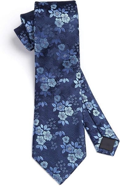 Extra lång blommig paisleyslips och näsduksset för män