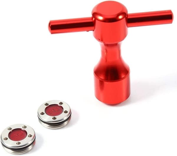 Golfnøgle, rød golfputtervægt og golfnøgleværktøj (20g)