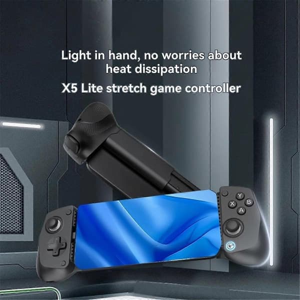 X5 Lite mobil spillkontroller for Android og Hall Effect Joystick bærbar gamepad svart
