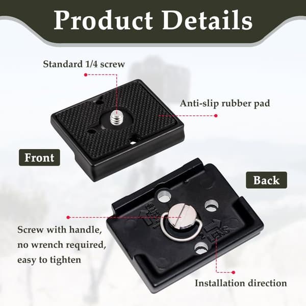 2 stk. Quick Release-plader kompatible med Manfrotto 200PL 14, 200pl-14 Quick Release monteringsplade