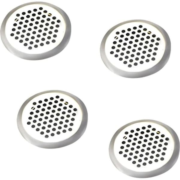 Cirkulær ventilationsrist i rustfrit stål, 35 mm net, til køkken, badeværelse, skab, sæt med 4
