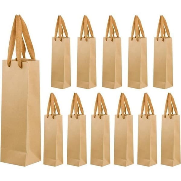 Set med 12 vinflaskhylsor i kraftpapper