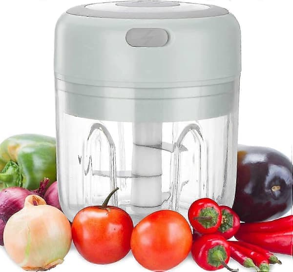 Elektrisk hackare Vitlök Lök Hackare Frukt Kött Multi Hackare Med USB-laddning 250ml Grön
