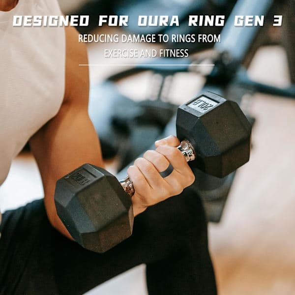Beskyttelse til Oura Ring, 4 stk beskyttelse kompatibel med Oura Ring, Elastisk etui til Oura Ring Gen 3 Træning sort sort S