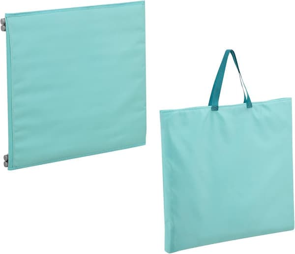 Set med 1 strandmadrass med fällbart ryggstöd, solid struktur, set med vadderade mattor med nackstöd, bärväska, stål, polyester, turkos