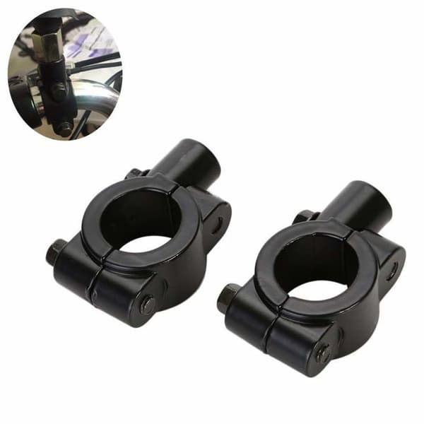 Sæt med 2 universelle motorcykelstyrbeslag - 22 mm - Sort NPTERBL