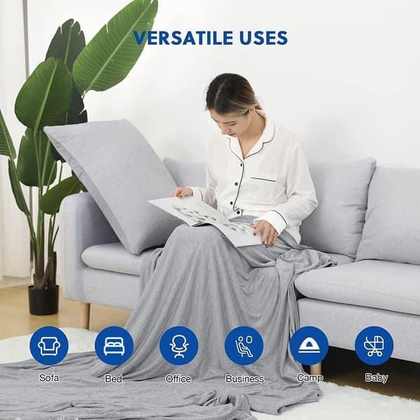 Køletæppe til voksne, dobbeltsidet køletæppe til seng, sofa, rejser, 200x150