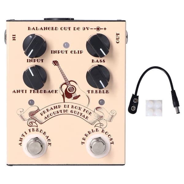 Gitarforforsterker Effekt Analog Stompbox Pedal Knottekontroll Lydtilbehør DC9V 100mA