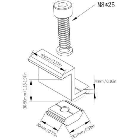 Solpaneländklämmor – 10-pack – Vattentät aluminiumlegering – Snabb och säker installation