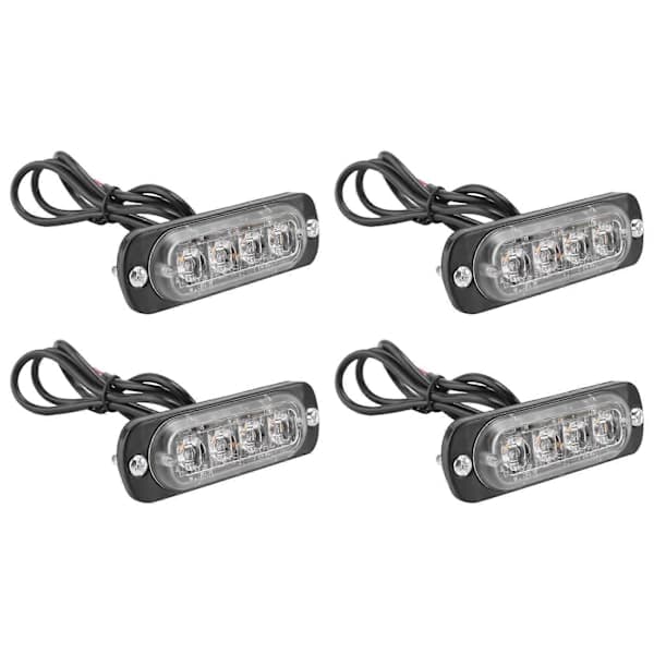 4st 4 LED Bärgningsljus Bärgningsljus 12V 24V Orange Grill Nödblixt