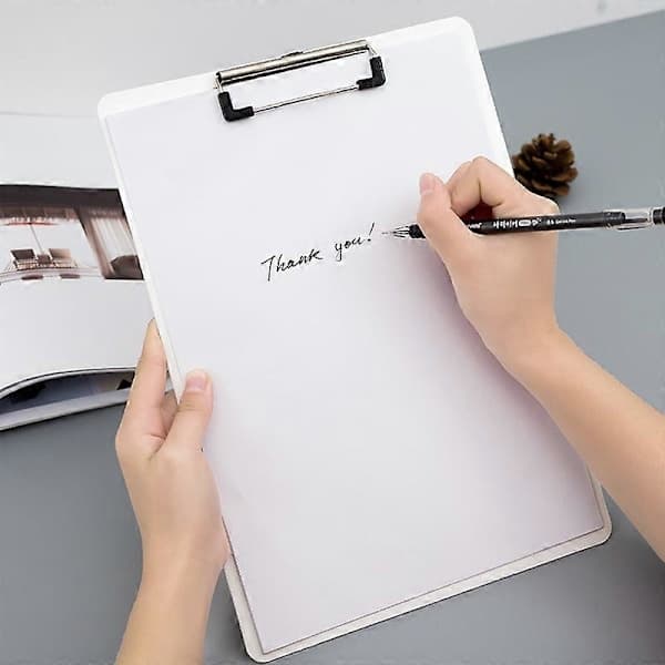 Skriveplate med klips Multifunksjonell hard papirholder A4 A5 A6 Dokumentmappe for student Svart A4