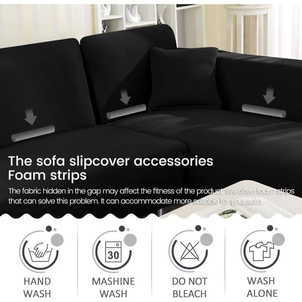 2-sits + 3-sits hörnsofföverdrag set om 2, L-format elastiskt hörnsofföverdrag för hörnsoffa, schäslongöverdrag