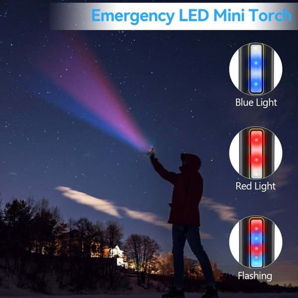 Mini-USB-ladattava LED-taskulamppu, erittäin kirkas LED-taskulamppu, kevyt hätävalo 1200 mAh, 4 tilaa, musta