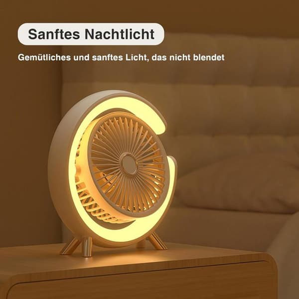 Bordventilator - TANDE - USB-model - 2000 mAh - 5 hastigheder - Beige