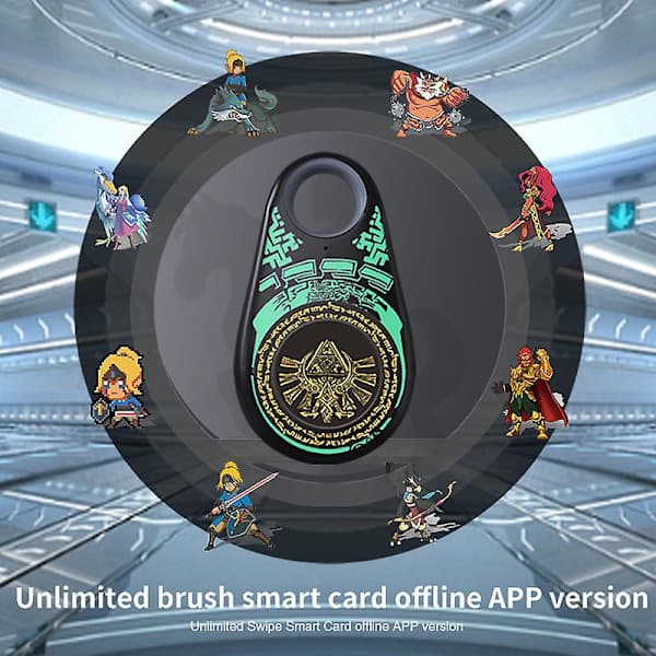 Ubegrænset Amiibo Link Bluetooth-nøgleapp understøttet til Zelda Splatoon 3 Black - Green