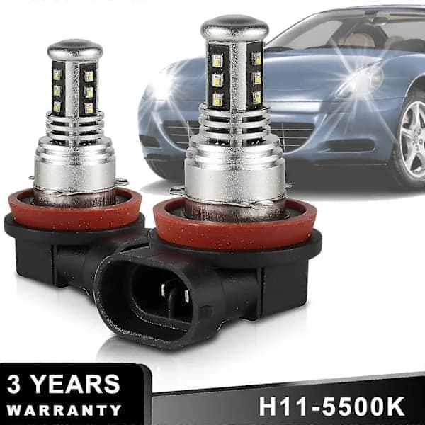 H11 LED dimljuslampor 5500k varmvit, 2-pack