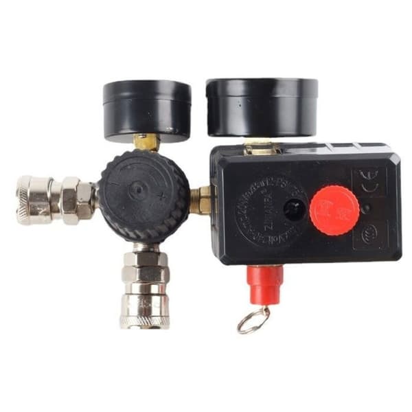 220V 0-180 psi Luftkompressor Trykafbryder Kontrolventil Regulator Manometre med Hurtigkobling