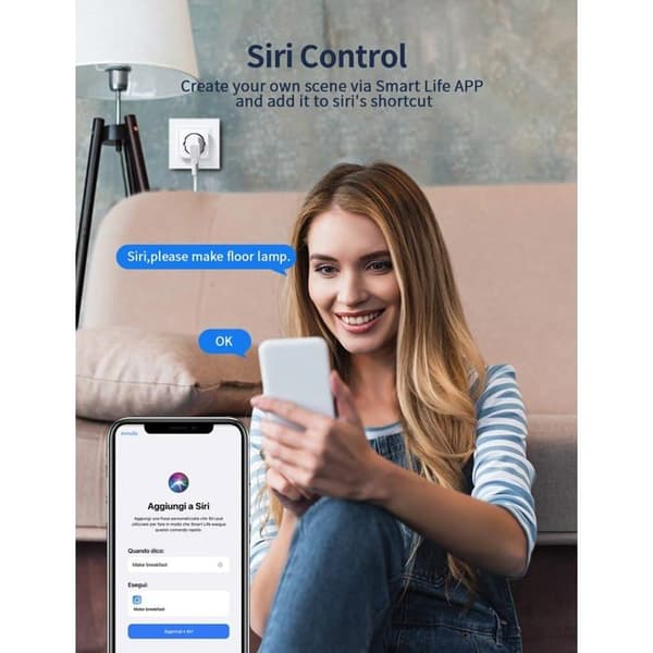 WiFi smartplugg, 16A 3300W, kompatibel med Alexa och Google Home (2-pack)