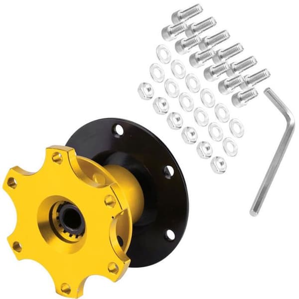 Universell guldpläterad navadapter för bilratt, snabbkoppling för racing, clip-on Boss-kit
