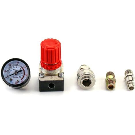 1/4\" Trykregulator til luftkompressor – 4-vejs ventil – Maks. tryk 140 psi (12 bar) – Nem installation på standardgevind