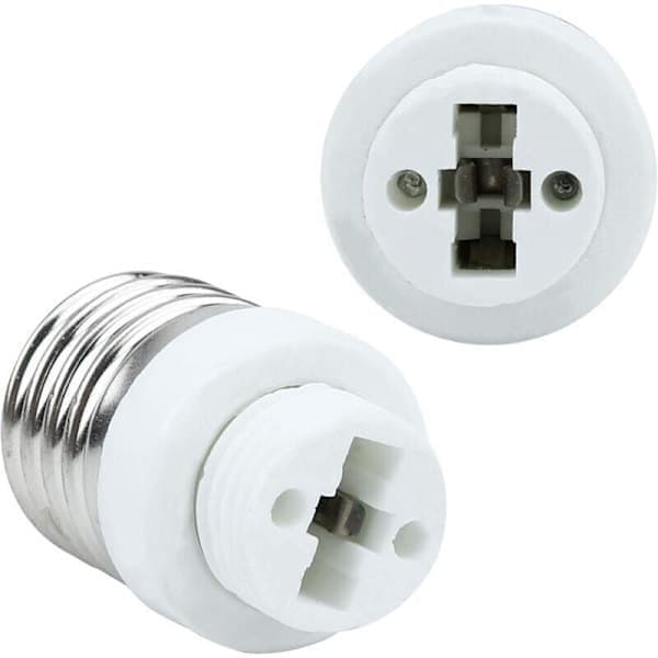 4x Lampefodadapter E27 G9 i HVID - Sæt med 4 omformningskonvertere til lampefødder til glødepærer, LED, halogen, energisparepærer