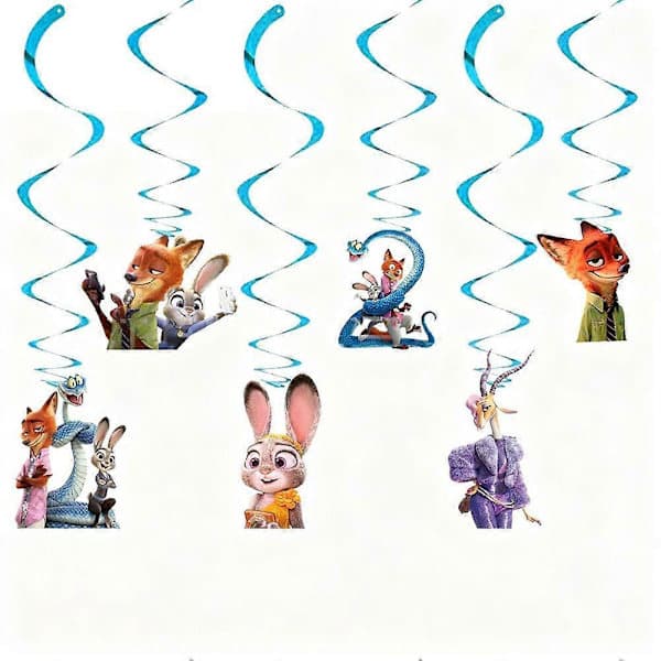 Zootopia Festdekoration Sæt 2-pak Banner Balloner Kagepynt Baggrund B B