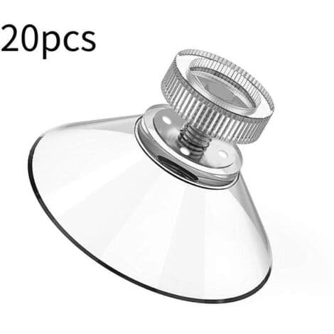 20-pack M5 gängade sugproppar, 40 mm diameter – 2 kg sugkraft – För släta ytor – Borrfri installation