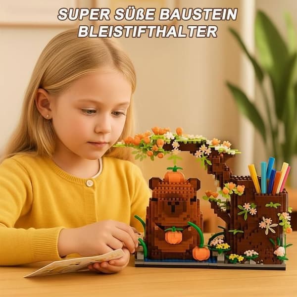 Capybara pennställ, 1800 tecknade minibyggstenar, 3D-modell Capybara byggstenar
