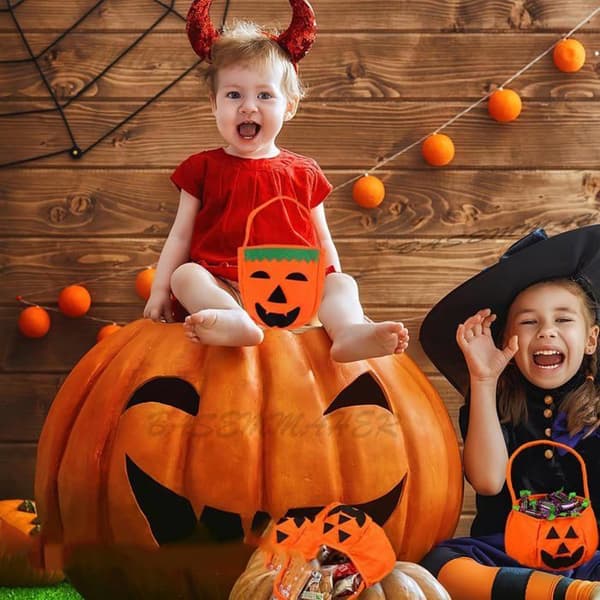 3-delt Halloween gresskarpose, knask eller knep gresskarpose, til Halloween festdekorasjon, Halloween natt