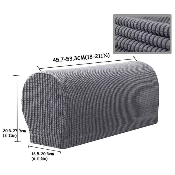 Set med 2 armstödsskydd i mjukt, stretchigt, vattentätt och halkfritt polyester-elastan-tyg för stolar, soffor etc.