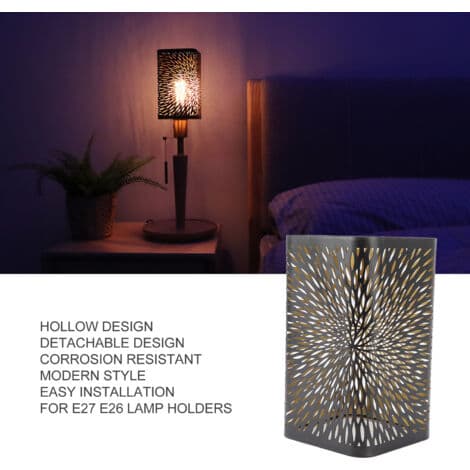 Modern ihålig lampskärm i metall 20x11,5cm – Kompatibel med E27 och E26 glödlampor – Varm belysning för vardagsrum och sovrum