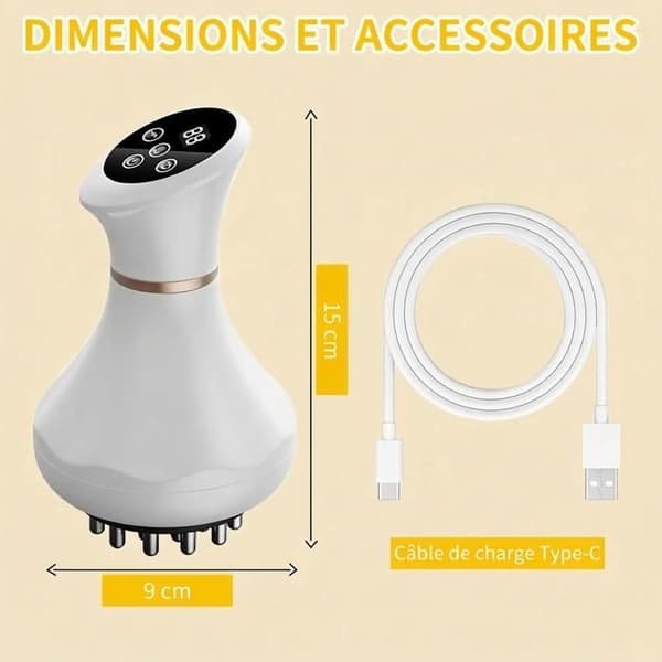 4-i-1 Elektrisk Anti-Cellulit Lymfmassageapparat - Kroppsskulptering Mikroström Rött Ljus Värme & Vibration - Bristningar