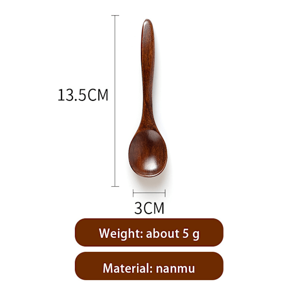 Træskeer, skeer Træ suppeskeer sæt, 15 cm