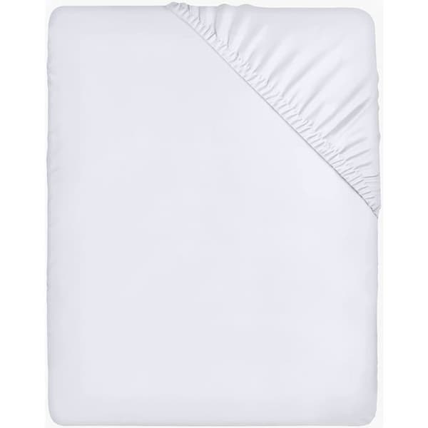 Lakan - Vit, 140 x 200 cm - 35 cm utskärningar för tjocka madrasser - Borstad mikrofiberpolyester