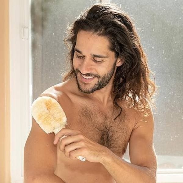 Bade- og brusebørste til tør hud og krop i sisal | Naturfibre til forbedring af blodcirkulationen