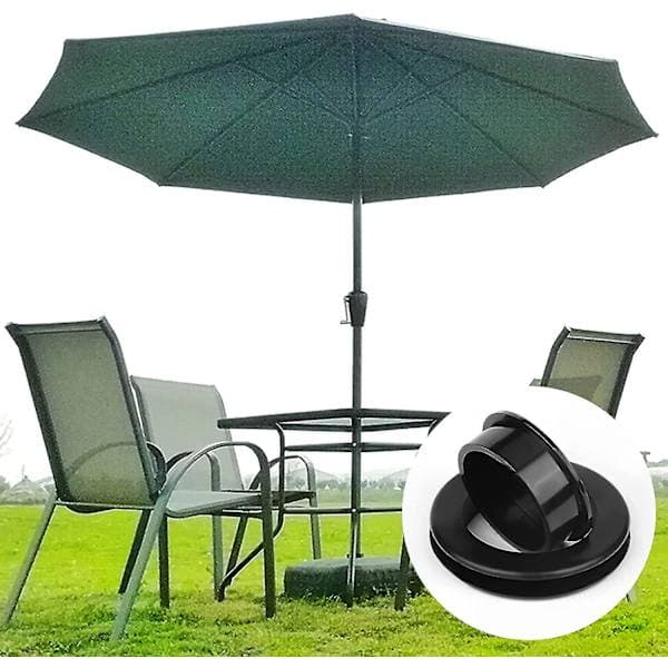 2 sæt silikone paraplyhulafdækning bord og prop paraplystativ parasol tilbehør Black
