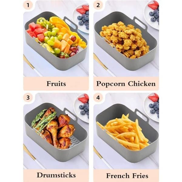 Tilbehør til airfryer-kurv - 2 stk gjenbrukbart airfryer-formtilbehør, non-stick airfryer-fat
