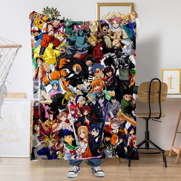 Animerede flonel fleece tæpper, bløde, fluffy tæpper, børnesofa sengetæppe, 130*150CM, T10