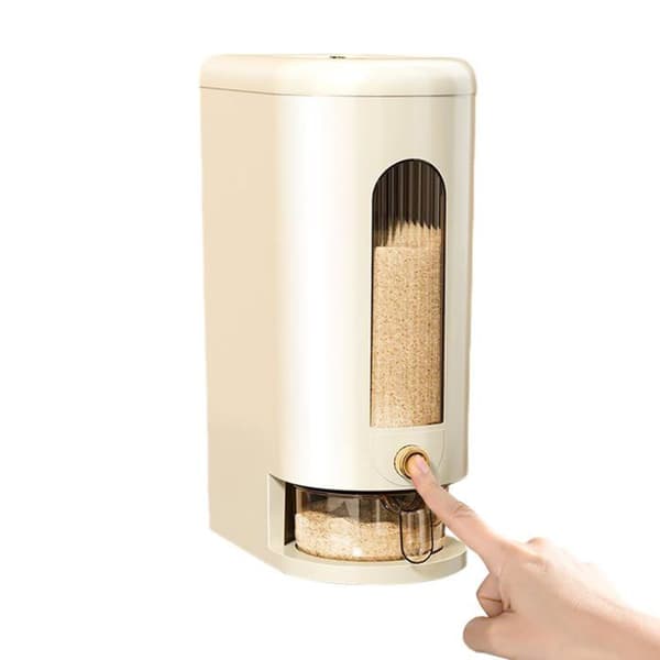 Lufttæt risopbevaringsbeholder med låg, stor risdispenser, lufttæt opbevaring (10 kg)