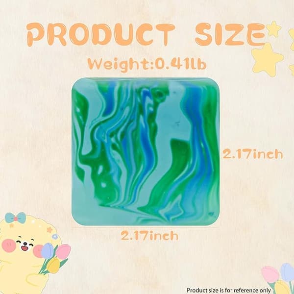 Squishy Sensor Fit Legetøj trykkube, gel-fyldt elastisk trykbold, langsomt rebound blød ekstruderingsbold GRØN Flowmønsterblok 5,5 cm GREEN Flow pattern block