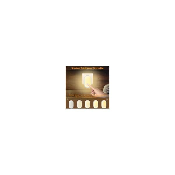 LED nattlys - Plug-in modell - Berøringskontroller - Skumringssensor - Justerbar lysstyrke - Egnet for barnerom og ganger