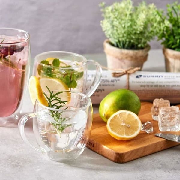 Kaffekoppar - KMS - Set om 4 - Borosilikatglas - Dubbelväggsisolerade - 150ml