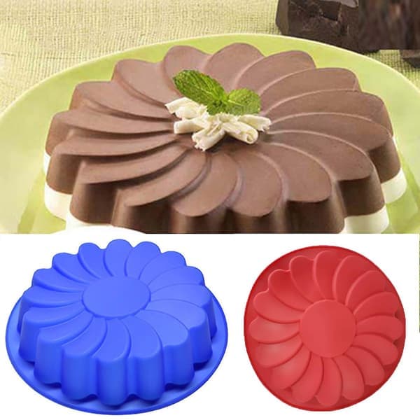 Stor silikoneform Blomsterkage Chokolade Sæbe Slik Geléform Bageudstyr Q