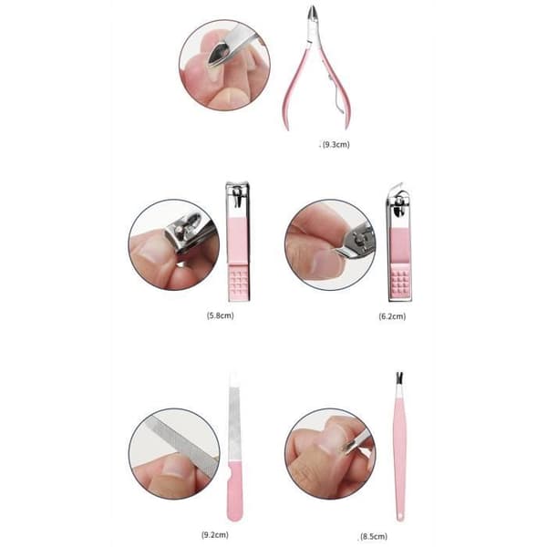 Professionelt Manicure- og Pedicure-sæt - Rustfrit Stål - 18 i 1 - Bærbart - Neglesaks