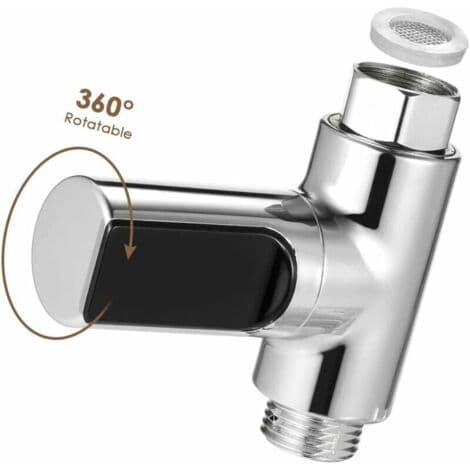 Digital LED duschtermometer 5-85 °C – 360° roterande display – Batterifritt vattenkraftsystem – Noggrannhet ±0,5 °C